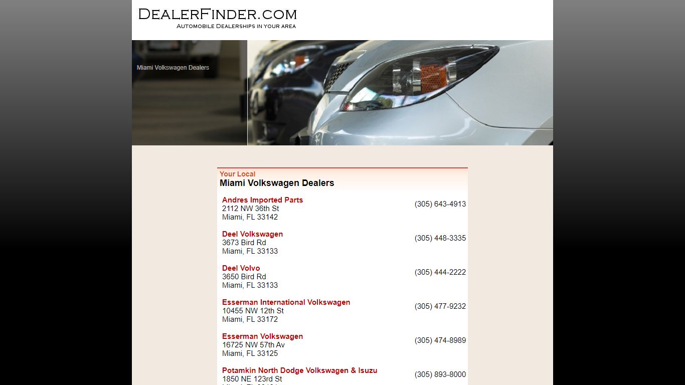 Miami Volkswagen Car Dealers - Dealer Finder